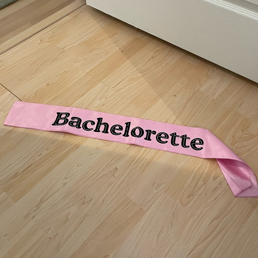 Bachelorette pink and rhinestone sash